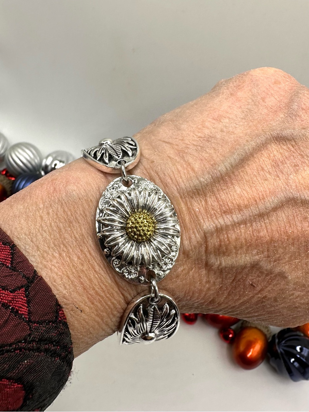 Sunflower Snap Jewelry Bangle Bracelet 18mm Ginger Snap! Size: Large Wrist NWT - Picture 3 of 17